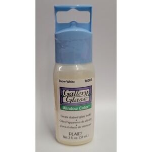 Plaid Gallery Glass Window Color‎ Snow White 16002 Stained Glass Look Paint 2oz